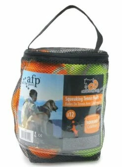 All For Paws Outdoor Squeaking Tennis Balls, 12pk