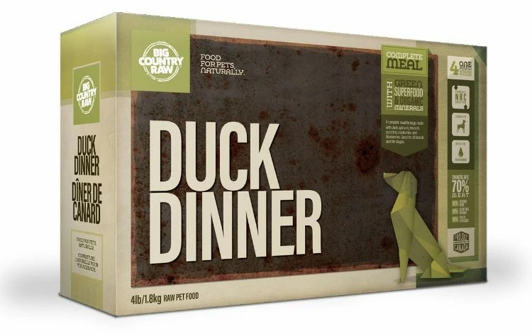 Big Country Raw Duck Dinner Dog Food, 4lb 2 Big Country Raw Duck Dinner Dog Food, 4lb