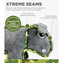 Outward Hound Xtreme Seamz Hippo Gray [Medium] -MRPETS Shop hippo 2