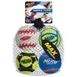 Nerf Dog Solid Tuff Sports Ball [Medium - 4 Pack]