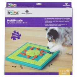 Outward Hound Nina Ottosson MultiPuzzle Blue -MRPETS Shop nina ottoson multipuzzle blue puzzle box