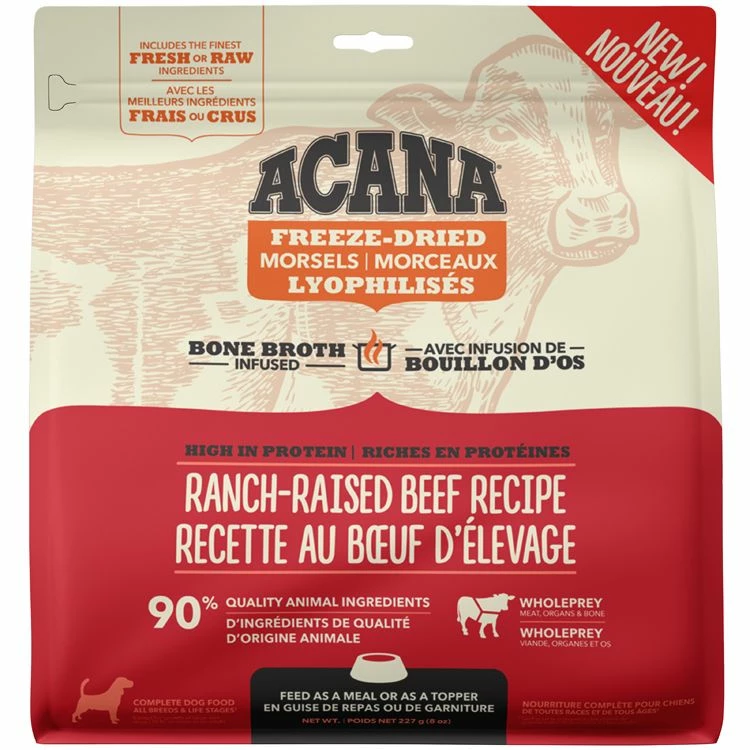 Acana Freeze-Dried Morsels Ranch-Raised Beef Dog Food [227g]
