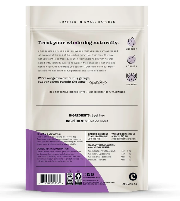 Crumps' Naturals Beef Liver Bites, 280g 4 Crumps' Naturals Beef Liver Bites, 280g - Image 2