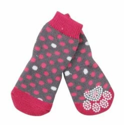 Pawise Anti Slip Socks Dots, 4pk -Large