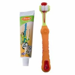 Triple Pet EZ Dog Toothbrush & Toothpaste Kit For Large Breeds